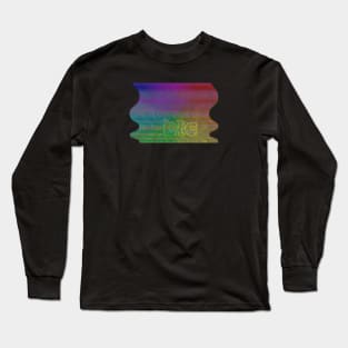 Bitcoin BTC Crypto Rainbow Op Art Long Sleeve T-Shirt